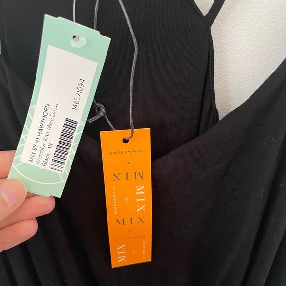 Mix by 41 Hawthorne black maxi dress with double straps size 1x nwt - Picture 5 of 10
